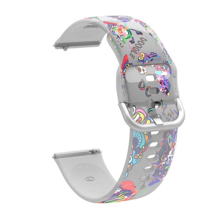 透明プリントTPUシリコンウォッチバンド、Samsung Galaxy Watch4 20mm用、Huawei Watch GT 3 Pro 22mm用