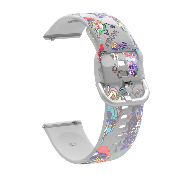 透明プリントTPUシリコンウォッチバンド、Samsung Galaxy Watch4 20mm用、Huawei Watch GT 3 Pro 22mm用