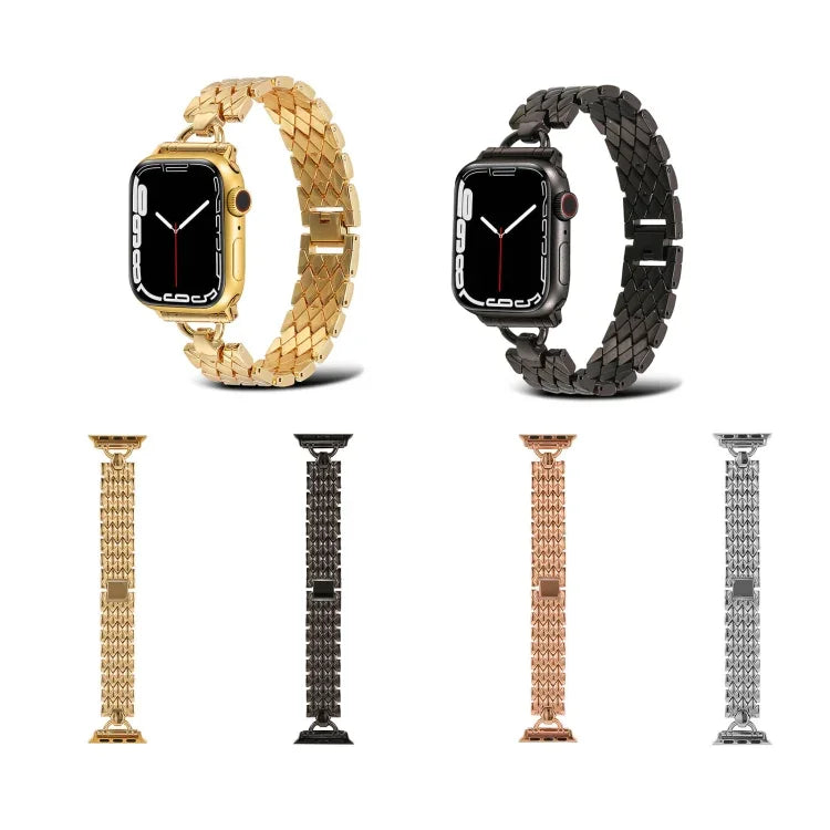 D字型ひし形メタルウォッチバンド Apple Watchシリーズ用, 7 45mm / 6&SE&5&4 44mm / 3&2&1 42mm, 7 41mm / 6&SE&5&4 40mm / 3&2&1 38mm