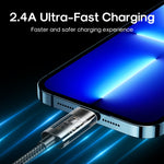 JOYROOM S-UL012A12 USB-A から 8ピン 2.4A 同期データケーブル、1.2m USB-A から 8ピン