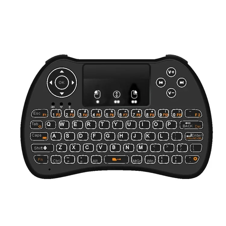 H9 2.4GHz ミニ ワイヤレス エアマウス QWERTYキーボード 白色バックライト＆タッチパッド付き PC、TV用、白色バックライト付き