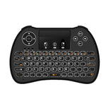 H9 2.4GHz ミニ ワイヤレス エアマウス QWERTYキーボード 白色バックライト＆タッチパッド付き PC、TV用、白色バックライト付き