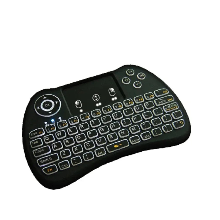 H9 2.4GHz ミニ ワイヤレス エアマウス QWERTYキーボード 白色バックライト＆タッチパッド付き PC、TV用、白色バックライト付き