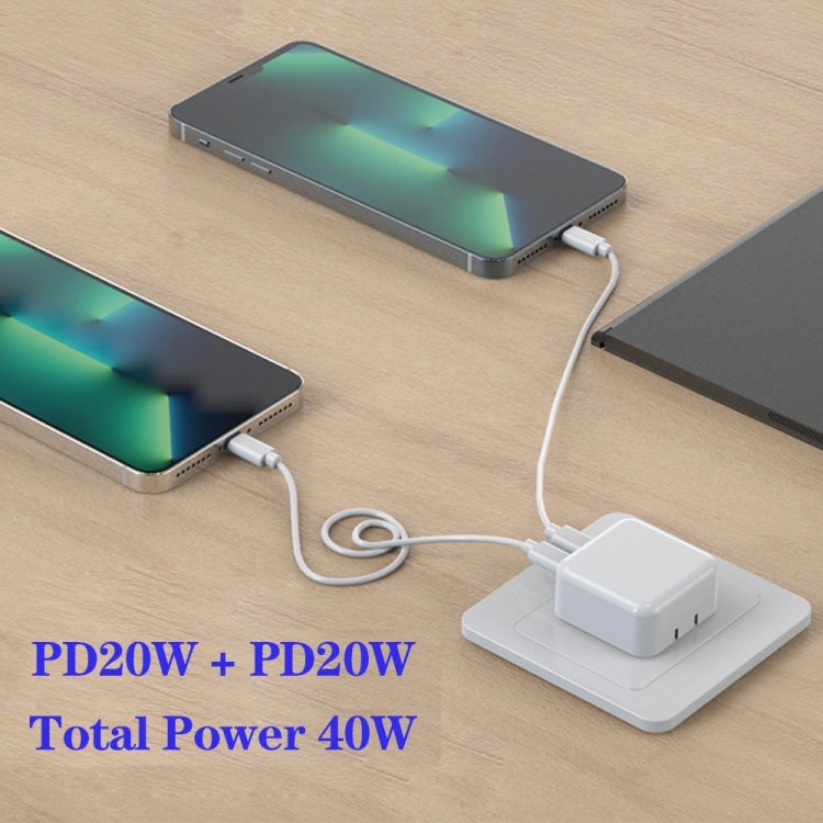 SDC-40W デュアルPD USB-C / Type-C 充電器 iPhone / iPadシリーズ用、AUプラグ