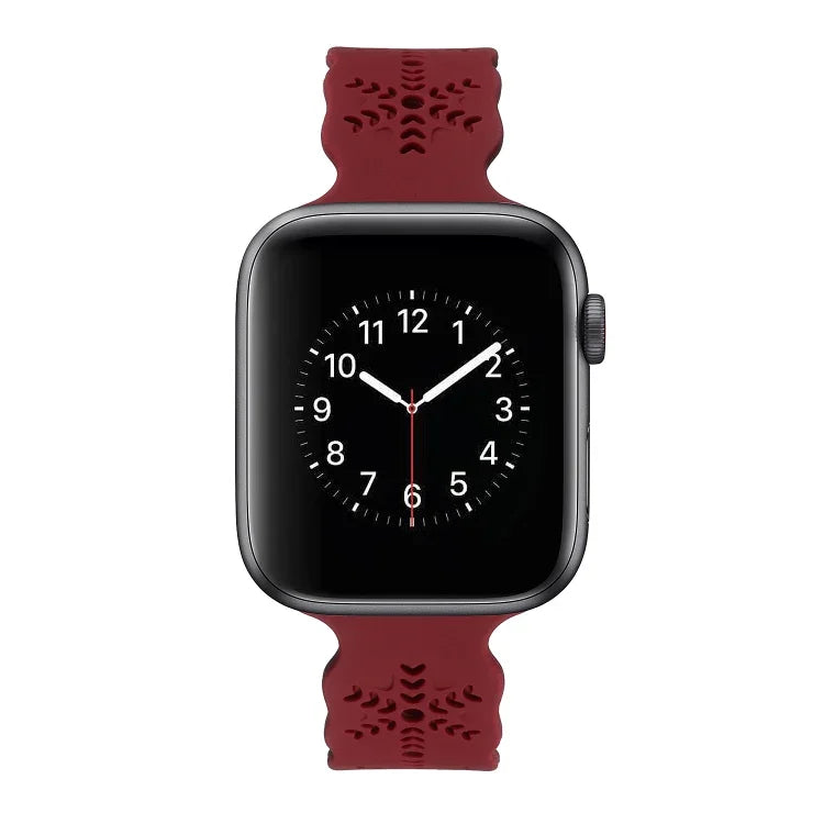 スノーフレークシリコンウォッチバンド Apple Watchシリーズ用, 7 41mm / 6&SE&5&4 40mm / 3&2&1 38mm, 7 45mm / 6&SE&5&4 44mm / 3&2&1 42mm