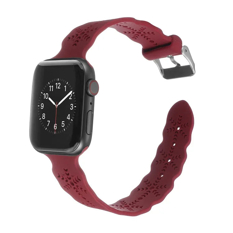 スノーフレークシリコンウォッチバンド Apple Watchシリーズ用, 7 41mm / 6&SE&5&4 40mm / 3&2&1 38mm, 7 45mm / 6&SE&5&4 44mm / 3&2&1 42mm