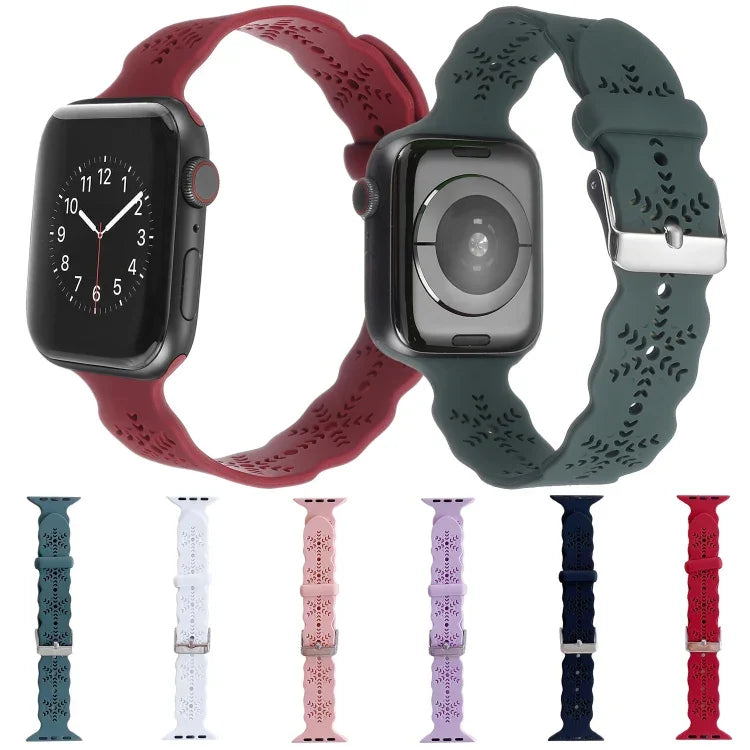 スノーフレークシリコンウォッチバンド Apple Watchシリーズ用, 7 41mm / 6&SE&5&4 40mm / 3&2&1 38mm, 7 45mm / 6&SE&5&4 44mm / 3&2&1 42mm
