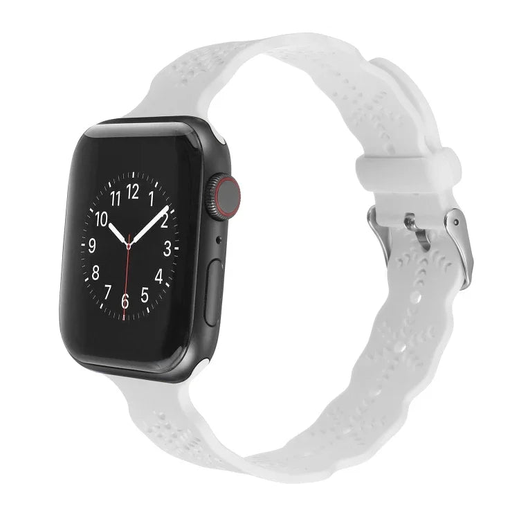 スノーフレークシリコンウォッチバンド Apple Watchシリーズ用, 7 41mm / 6&SE&5&4 40mm / 3&2&1 38mm, 7 45mm / 6&SE&5&4 44mm / 3&2&1 42mm