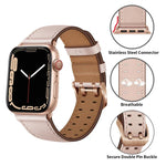 ダブルバックルレザーワッチバンド Apple Watchシリーズ用, 7 41mm / 6&SE&5&4 40mm / 3&2&1 38mm, 7 45mm / 6&SE&5&4 44mm / 3&2&1 42mm
