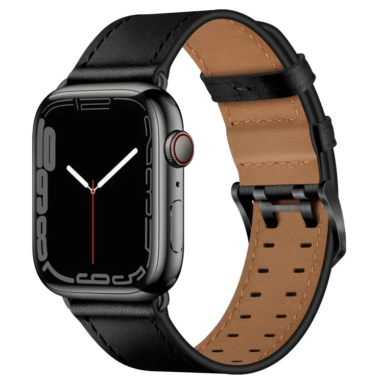 ダブルバックルレザーワッチバンド Apple Watchシリーズ用, 7 41mm / 6&SE&5&4 40mm / 3&2&1 38mm, 7 45mm / 6&SE&5&4 44mm / 3&2&1 42mm
