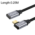10Gbps USB-C / Type-C メス-オスL字型充電データ転送延長ケーブル、25cm、50cm、1m