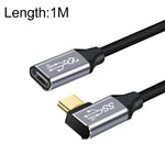 10Gbps USB-C / Type-C メス-オスL字型充電データ転送延長ケーブル、25cm、50cm、1m