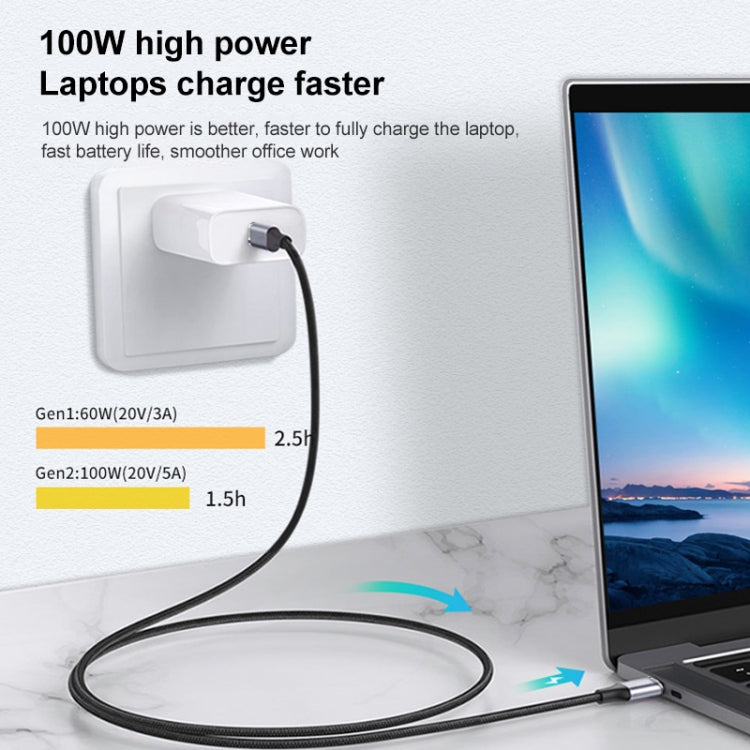 10Gbps USB-C / Type-C オスストレート-オスL字型充電データ転送ケーブル、50cm、1m、1.5m、2m、3m