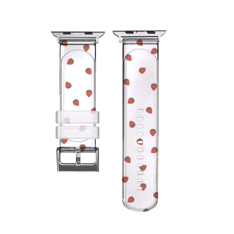 スクエアバックル透明ウォッチバンド Apple Watchシリーズ用 7 41mm / 6&SE&5&4 40mm / 3&2&1 38mm、7 45mm / 6&SE&5&4 44mm / 3&2&1 42mm