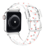 スクエアバックル透明ウォッチバンド Apple Watchシリーズ用 7 41mm / 6&SE&5&4 40mm / 3&2&1 38mm、7 45mm / 6&SE&5&4 44mm / 3&2&1 42mm