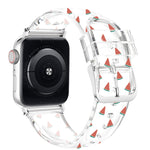 スクエアバックル透明ウォッチバンド Apple Watchシリーズ用 7 41mm / 6&SE&5&4 40mm / 3&2&1 38mm、7 45mm / 6&SE&5&4 44mm / 3&2&1 42mm