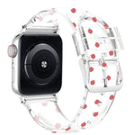 スクエアバックル透明ウォッチバンド Apple Watchシリーズ用 7 41mm / 6&SE&5&4 40mm / 3&2&1 38mm、7 45mm / 6&SE&5&4 44mm / 3&2&1 42mm