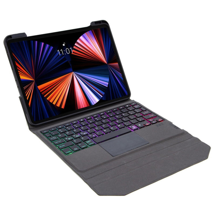 バックライト＆タッチパッド＆ホルダー付き統合Bluetoothキーボードレザーケース、iPad Air 5 / Air 4 10.9用、iPad Pro 11 2021 / 2020 / 2018用
