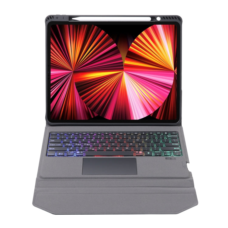 バックライト＆タッチパッド＆ホルダー付き統合Bluetoothキーボードレザーケース、iPad Air 5 / Air 4 10.9用、iPad Pro 11 2021 / 2020 / 2018用