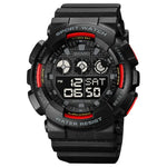 SKMEI 1857 ステンレススチールバックル PUストラップ 防水電子時計