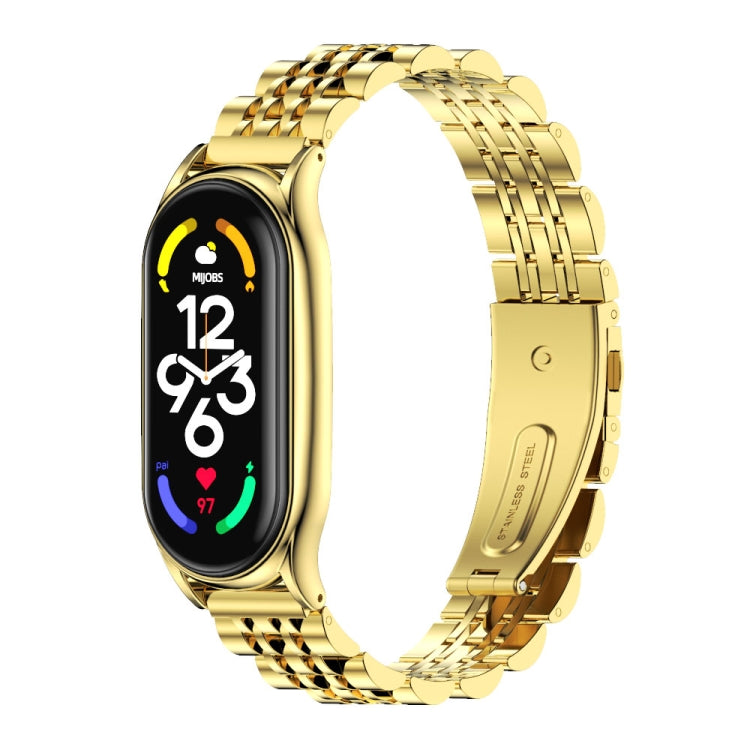 MIJOBS Plus Seven-bead Metal Stainless Steel Watch Band, For Xiaomi Mi Band 7 / 7 NFC