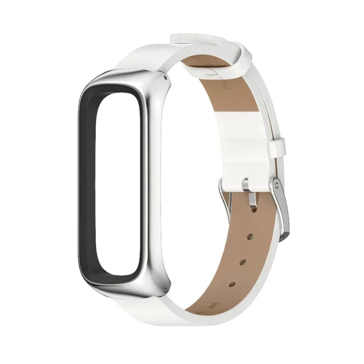 MIJOBS メタルケース マイクロファイバー レザーウォッチバンド、Samsung Galaxy Fit 2用