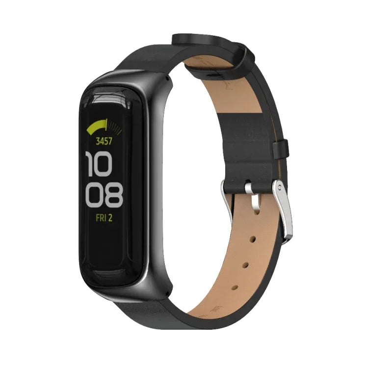 MIJOBS メタルケース マイクロファイバー レザーウォッチバンド、Samsung Galaxy Fit 2用