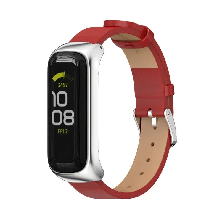 MIJOBS メタルケース マイクロファイバー レザーウォッチバンド、Samsung Galaxy Fit 2用