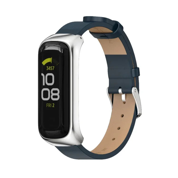 MIJOBS メタルケース マイクロファイバー レザーウォッチバンド、Samsung Galaxy Fit 2用