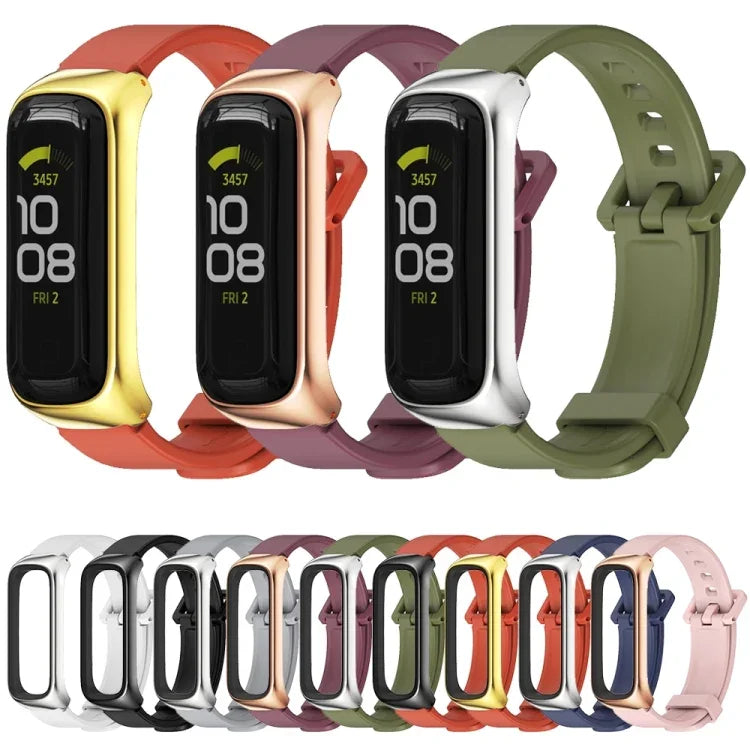 MIJOBS メタルケース シリコンウォッチバンド、Samsung Galaxy Fit 2用