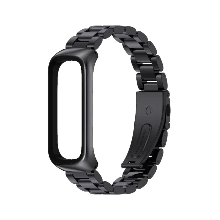 MIJOBS 三連メタル ステンレススチールウォッチバンド、Samsung Galaxy Fit 2用