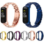 MIJOBS 三連メタル ステンレススチールウォッチバンド、Samsung Galaxy Fit 2用