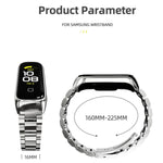 MIJOBS 三連メタル ステンレススチールウォッチバンド、Samsung Galaxy Fit 2用