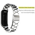 MIJOBS 三連メタル ステンレススチールウォッチバンド、Samsung Galaxy Fit 2用