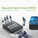 Tanix W2 Amlogic S905 クアッドコア スマートTVセットトップボックス、2G+16G、デュアルWiFi/BT付き2G+16G、デュアルWiFi/BT付き4G+32G、デュアルWiFi/BT付き4G+64G