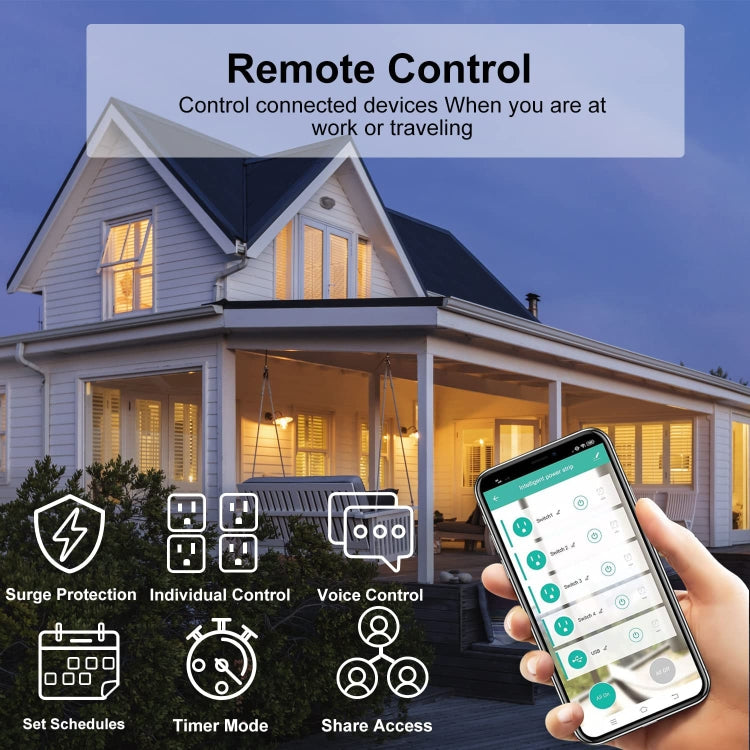 SM-SO306-M 4穴 + 2USB 多目的スマート電源タップ、ZigBee 10A、ZigBee 16A、WiFi 10A、WiFi 16A