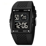 SKMEI 1967 ステンレススチールバックル PUストラップ 防水電子時計