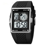 SKMEI 1967 ステンレススチールバックル PUストラップ 防水電子時計