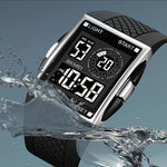 SKMEI 1967 ステンレススチールバックル PUストラップ 防水電子時計
