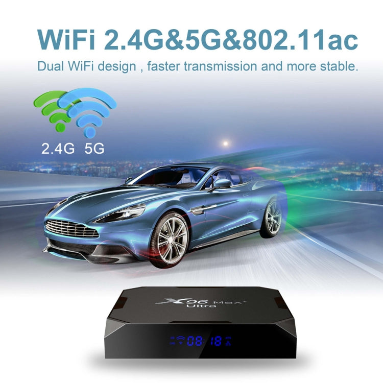 H96 Max+ Ultra 4GB+64GB Amlogic S905X4 8KスマートTVボックス Android 11.0 メディアプレーヤー、4GB+64GB、AUプラグ、4GB+64GB、EUプラグ、4GB+64GB、USプラグ、4GB+64GB、UKプラグ