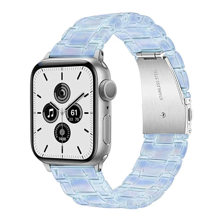 Three-Bead Translucent Watch Band For Apple Watch Series, 7 45mm / 6&SE&5&4 44mm / 3&2&1 42mm, 7 41mm / 6&SE&5&4 40mm / 3&2&1 38mm