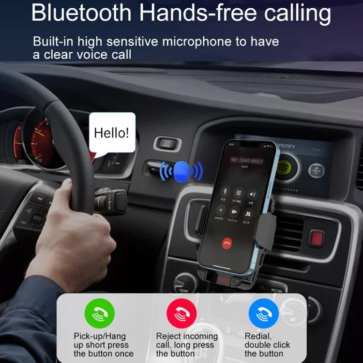 C1 カー Bluetooth 5.0 MP3 プレーヤー FM トランスミッター エアアウトレット用携帯ホルダー, C1