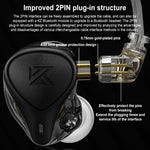 KZ-ZEX PRO 静電コイルアイアンハイブリッドインイヤーヘッドホン、マイク付き、マイクなし