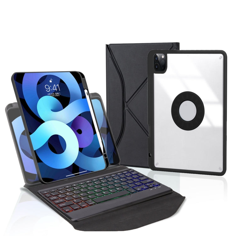 Z11BS ペンスロット バックライト Bluetoothキーボード レザータブレットケース、iPad Pro 11 2021/2020/2018用、iPad Air 11 2025 / 2024 / Air 5 / Air 4用、iPad 10.2 2021/2020/2019用