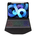 Z11BS ペンスロット バックライト Bluetoothキーボード レザータブレットケース、iPad Pro 11 2021/2020/2018用、iPad Air 11 2025 / 2024 / Air 5 / Air 4用、iPad 10.2 2021/2020/2019用