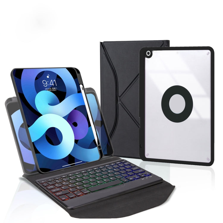 Z11BS ペンスロット バックライト Bluetoothキーボード レザータブレットケース、iPad Pro 11 2021/2020/2018用、iPad Air 11 2025 / 2024 / Air 5 / Air 4用、iPad 10.2 2021/2020/2019用