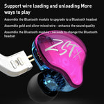 KZ-ZST Xリングアイアンハイブリッドドライバーインイヤーノイズキャンセリングイヤホン、マイク付き、マイクなし