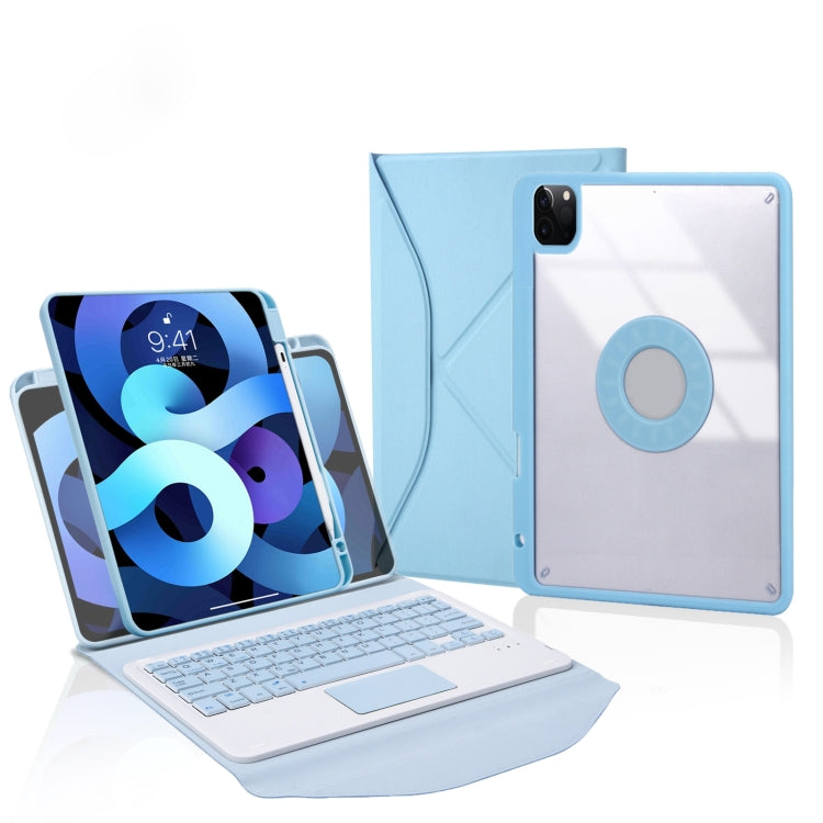 Z11B-A ペンスロット タッチパッド Bluetoothキーボード レザータブレットケース、iPad Pro 11 2021/2020/2018用、iPad Air 11 2025 / 2024 / Air 5 / Air 4用、iPad 10.2 2021/2020/2019用