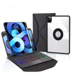 Z11B-AS ペンスロット タッチパッド バックライト Bluetoothキーボード レザータブレットケース、iPad Pro 11 2021/2020/2018用、iPad Air 11 2025 / 2024 / Air 5 / Air 4用、iPad 10.2 2021/2020/2019用