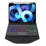 Z11B-AS ペンスロット タッチパッド バックライト Bluetoothキーボード レザータブレットケース、iPad Pro 11 2021/2020/2018用、iPad Air 11 2025 / 2024 / Air 5 / Air 4用、iPad 10.2 2021/2020/2019用